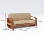 Classic Solid Sheesham Wood 5 Seater Sofa Set | Handcrafted Wooden Frame in Honey & Walnut Brown - Image 7