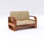 Classic Solid Sheesham Wood 5 Seater Sofa Set | Handcrafted Wooden Frame in Honey & Walnut Brown - Image 3