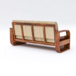 Classic Solid Sheesham Wood 5 Seater Sofa Set | Handcrafted Wooden Frame in Honey & Walnut Brown - Image 2