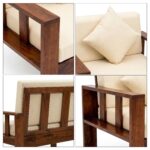 Solid Sheesham Wood 5 Seater Sofa Set with Coffee Table | Wooden 5 Seater Sofa for Living Room - Image 5