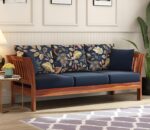 Handcrafted Solid Sheesham Wood Sofa Set 5 Seater | Modern 3+1+1 Living Room Seating | Honey Brown & Walnut Brown Finish - Image 5
