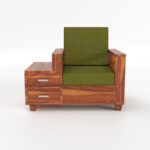 Classic Sheesham Wood 5 Seater Sofa Set with Cushioned Seating – Honey Walnut - Image 6