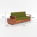 Classic Sheesham Wood 5 Seater Sofa Set with Cushioned Seating – Honey Walnut - Image 7