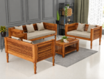 Sheesham Wooden 5 Seater Sofa Set for Living Room