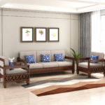 Solid Wood 5 Seater Sofa Set – Traditional Sheesham Craftsmanship & Modern Comfort