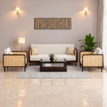 Premium Sheesham Wood 5 Seater Living Room Sofa Set – Walnut