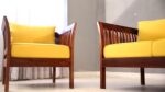 Solid Sheesham Wood 5 Seater Sofa Set for Living Room | Wooden Couch with Cushions | Handcrafted Sheesham Wood Sofa | Home & Office Furniture | 3+1+1 Seater Sofa Set | Fanti-YellowN - Image 8