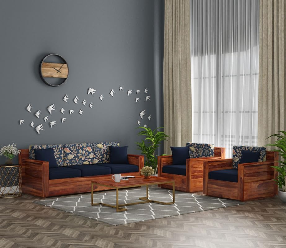61Yo6sg7OSL Solid Sheesham Wood 5 Seater Sofa Set for Living Room Hall Office Hotel Wooden 3+1+1 Seater Sofa Furniture (Honey Finish) - Image 1