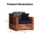Solid Sheesham Wood 5 Seater Sofa Set for Living Room Hall Office Hotel Wooden 3+1+1 Seater Sofa Furniture (Honey Finish) - Image 5