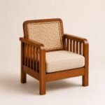 Solid Sheesham Wood 5 Seater Sofa Set with Cane Backrest – Honey Finish - Image 3
