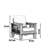 HeritageCraft Solid Sheesham Wood 5 Seater Sofa Set – Natural Finish - Image 3