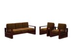 Natural Luxe Sheesham Wood 5 Seater Sofa Set –  Walnut Finish - Image 2