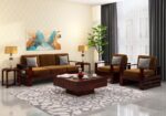 Natural Luxe Sheesham Wood 5 Seater Sofa Set –  Walnut Finish - Image 5