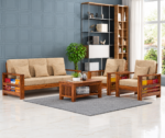 Artisan Sheesham Wood 5 Seater Sofa Set – Premium Honey Finish