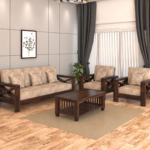 Luxury Solid Sheesham Wood 5 Seater Living Room Sofa Set – Walnut
