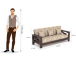 Luxury Solid Sheesham Wood 5 Seater Living Room Sofa Set – Walnut - Image 6
