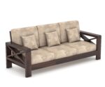 Luxury Solid Sheesham Wood 5 Seater Living Room Sofa Set – Walnut - Image 7