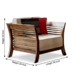 Stylish Solid Sheesham 5 Seater Sofa Collection –Walnut Wood Finish - Image 5