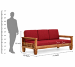 Elegant Solid Wood 5 Seater Sofa Set – Sheesham Natural Finish - Image 6