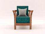Sheesham Wood 5 Seater Sofa Set – Honey Finish with Designer Printed Cushions - Image 6