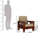 Solid Sheesham Wood 5 Seater Sofa set With Center Table - Image 3