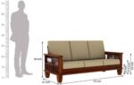 Solid Sheesham Wood 5 Seater Sofa set With Center Table - Image 5
