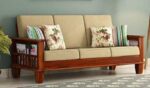Solid Sheesham Wood 5 Seater Sofa set With Center Table - Image 6