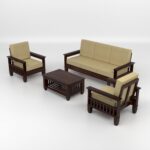 Premium Sheesham Wood 5 Seater Living Room Sofa Set - Image 5