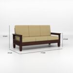 Premium Sheesham Wood 5 Seater Living Room Sofa Set - Image 6
