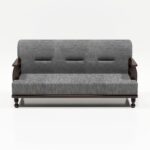 DaneWood Wooden 5 Seater Sofa Set - 3+1+1, for Living Room, Drawing Room, Office & Lounge | Solid Sheesham Wood, Fabric (Brown) - Image 3
