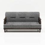 Solid Sheesham Wood 5 Seater Sofa Set | 3 Seater Sofa with 2 Armchairs | Premium Wooden Frame with Comfortable Fabric Upholstery | Honey & Walnut Finish | Living Room Furniture - Image 3