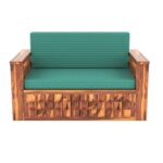 Solid Sheesham Wood 2 Seater Sofa Cum Bed for Living Room - Image 5