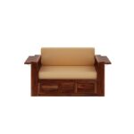 Solid Sheesham Wood 2 Seater Sofa Cum Bed for Living Room | Premium Honey & Walnut Finish - Image 2