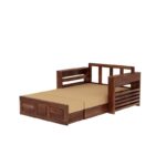 Solid Sheesham Wood 2 Seater Sofa Cum Bed for Living Room | Premium Honey & Walnut Finish - Image 4