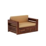 Solid Sheesham Wood 2 Seater Sofa Cum Bed for Living Room | Premium Honey & Walnut Finish - Image 7
