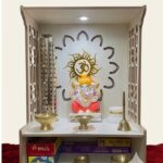 Solid Sheesham Wood Pooja Mandir | Compact Home Temple with LED Light & Carved Jali Design - Image 2