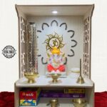 Solid Sheesham Wood Pooja Mandir | Compact Home Temple with LED Light & Carved Jali Design - Image 5