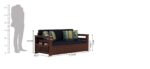 Solid Sheesham Wood 3 Seater Sofa Cum Bed | Honey & Walnut Finish | Multifunctional Wooden Sofa Bed for Living Room - Image 2