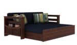 Solid Sheesham Wood 3 Seater Sofa Cum Bed | Honey & Walnut Finish | Multifunctional Wooden Sofa Bed for Living Room - Image 3