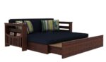 Solid Sheesham Wood 3 Seater Sofa Cum Bed | Honey & Walnut Finish | Multifunctional Wooden Sofa Bed for Living Room - Image 4
