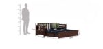 Solid Sheesham Wood 3 Seater Sofa Cum Bed | Honey & Walnut Finish | Multifunctional Wooden Sofa Bed for Living Room - Image 5