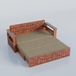 Solid Sheesham Wood 3 Seater Sofa Cum Bed | Walnut Finish with Storage - Image 2