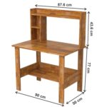 Solid Sheesham Wood Study Table | Black, White & Walnut Finish - Image 2