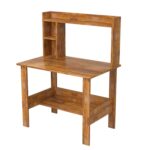 Solid Sheesham Wood Study Table | Black, White & Walnut Finish - Image 4