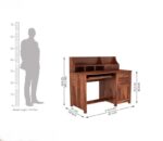 Solid Sheesham Wood Study Table with Storage | Walnut & Honey Finish - Image 2