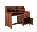 Solid Sheesham Wood Study Table with Storage | Walnut & Honey Finish - Image 3