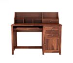 Solid Sheesham Wood Study Table with Storage | Walnut & Honey Finish - Image 4