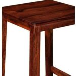 Solid Sheesham Wood Bar Table with Storage | Walnut Finish | High Bar Counter Table - Image 6