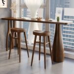 Solid Sheesham Wood Bar Table | Honey Finish | Modern High-Top Counter Table for Home & Dining