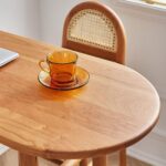 Solid Sheesham Wood Bar Table with Cane Backrest | Honey Finish | Modern High-Top Table - Image 3